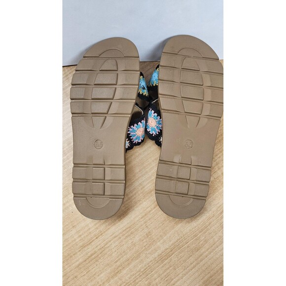 Forever Comfort Sandals Shoes Womens Size 8.5 Boho Crochet Slide Slip On Summer - Picture 6 of 6